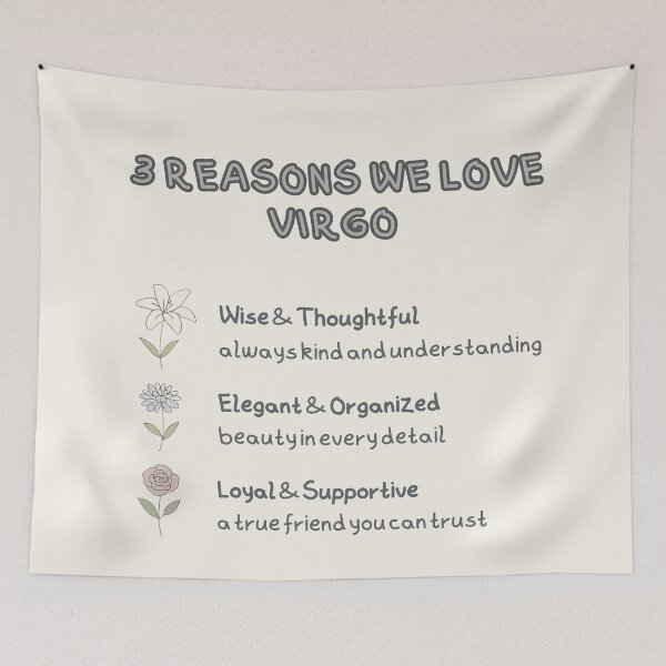 Item preview, Virgo Zodiac Design ♍ 3 Reasons We Love Virgo | Astrology Gift & Star Sign Art designed and sold by RoraLily.