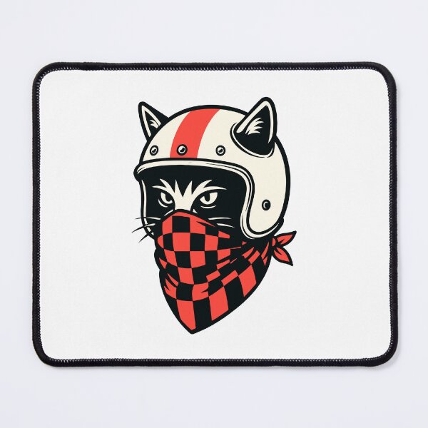 Item preview, Outlaw Biker Cat with Helmet and Bandana designed and sold by -DEEWOLF-.