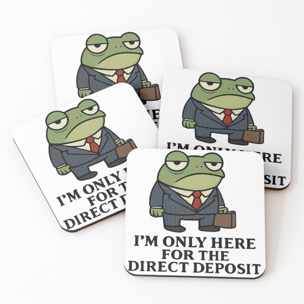 Item preview, Tired Frog Business Man Direct Deposit Meme designed and sold by Need-Foal.