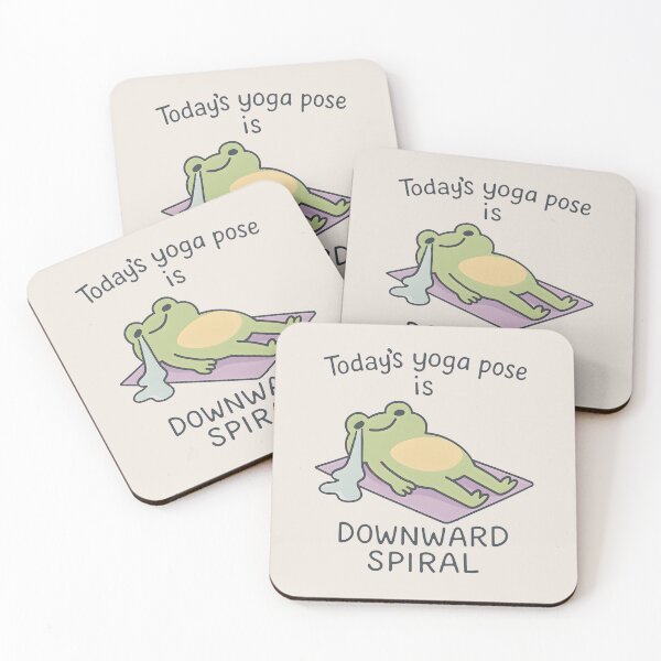 Item preview, Todays Yoga Pose Downward Spiral Cute Yoga Frog designed and sold by thecatcouch.