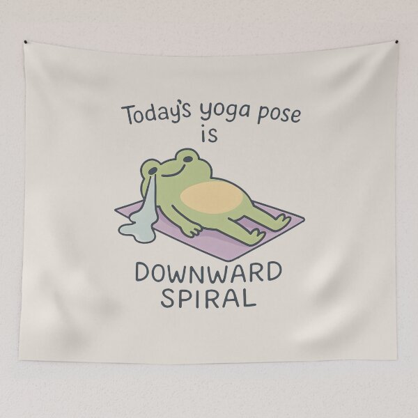Item preview, Todays Yoga Pose Downward Spiral Cute Yoga Frog designed and sold by thecatcouch.