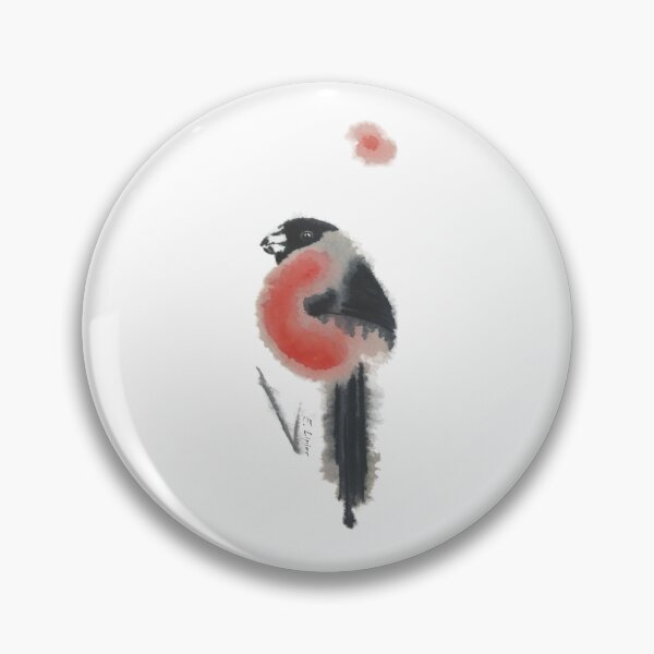 Item preview, Two Color Watercolor Bullfinch and a Rising Sun  designed and sold by FatLadyBug.