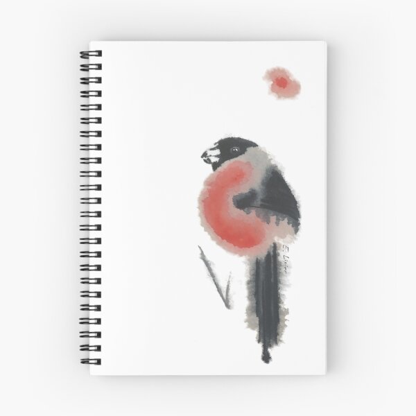 Item preview, Two Color Watercolor Bullfinch and a Rising Sun  designed and sold by FatLadyBug.