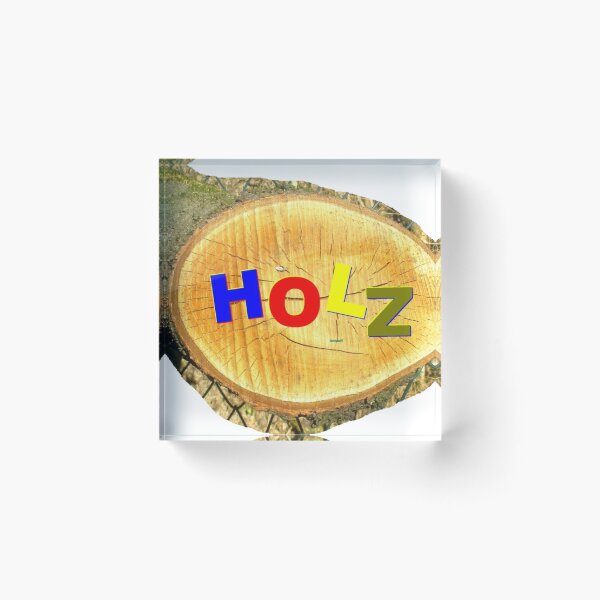Item preview, Tree disc with the word HOLZ in colour designed and sold by ZoffArt-Shop.