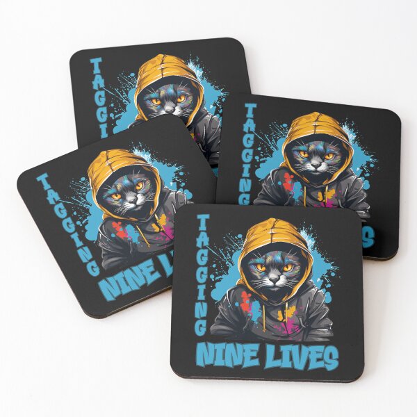 Item preview, Tagging Nine Lives Graffiti Cat Street Art Design designed and sold by CleanDecor.