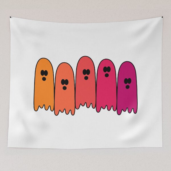 Item preview, A Row of Cute and Colorful Spooky Autumn Ghosts - Halloween Ghosts designed and sold by EpicCreation.