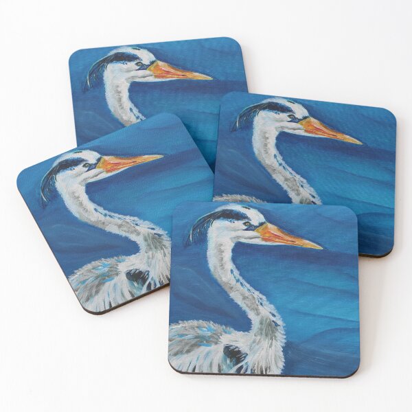 Item preview, "Be Still" Blue Heron acrylic painting by Kristin Logan designed and sold by Blue Water Ocean Art.