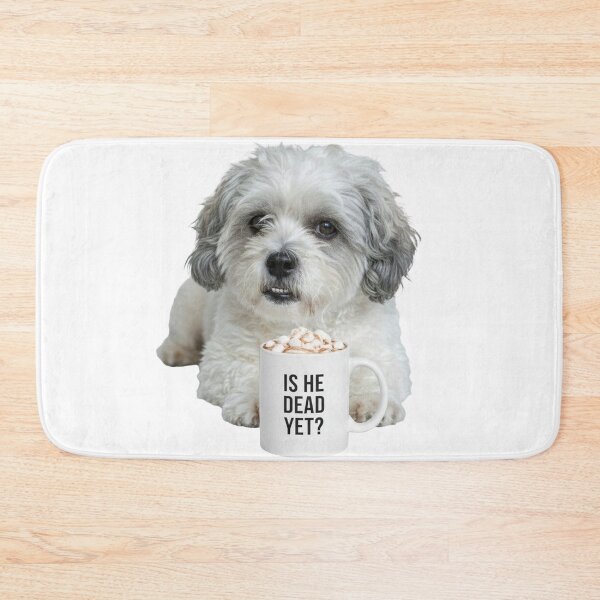 Item preview, Is He Dead Yet? Anti-Trump Fluffy Dog Mug Design designed and sold by DooodleGod.