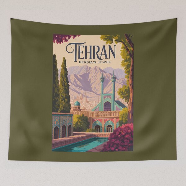 Item preview, Tehran Iran Persia Illustration Travel Art Vintage designed and sold by KrisSidDesigns.
