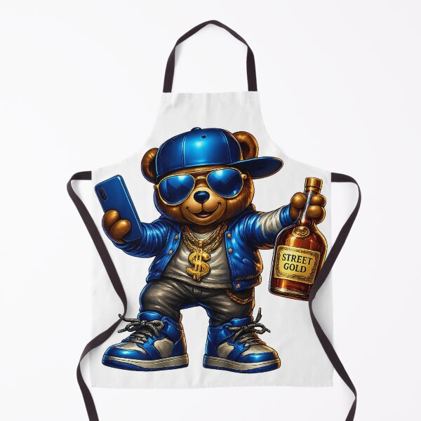 Item preview, Hip Hop Bear Wall Art – Cool Rapper Bear with Gold Chain, Shades, and Street Gold Bottle, Urban Animal Print designed and sold by FunnySignalStudio.