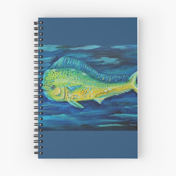 Item preview, "Little Dorado" Mahi Mahi fish acrylic painting by Kristin Logan designed and sold by Blue Water Ocean Art.