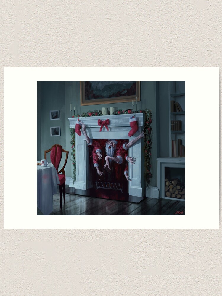 Alternate view of Santa is coming Art Print