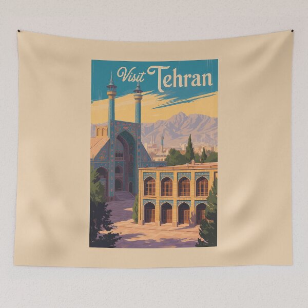 Item preview, Tehran Iran Golestan Palace Illustration Travel Art Vintage designed and sold by KrisSidDesigns.