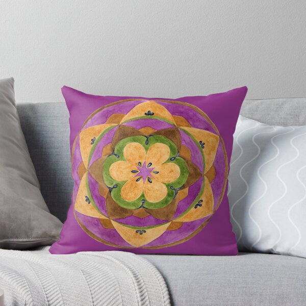 Item preview, Tear Drop Watercolor Mandala - Purple - Mustard designed and sold by Sklamen.