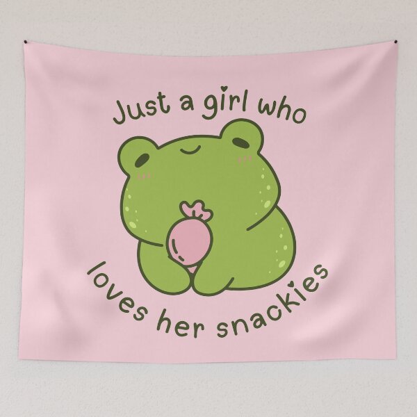 Item preview, Just A Girl Who Loves Her Snackies Frog designed and sold by MiaBellaGirl.