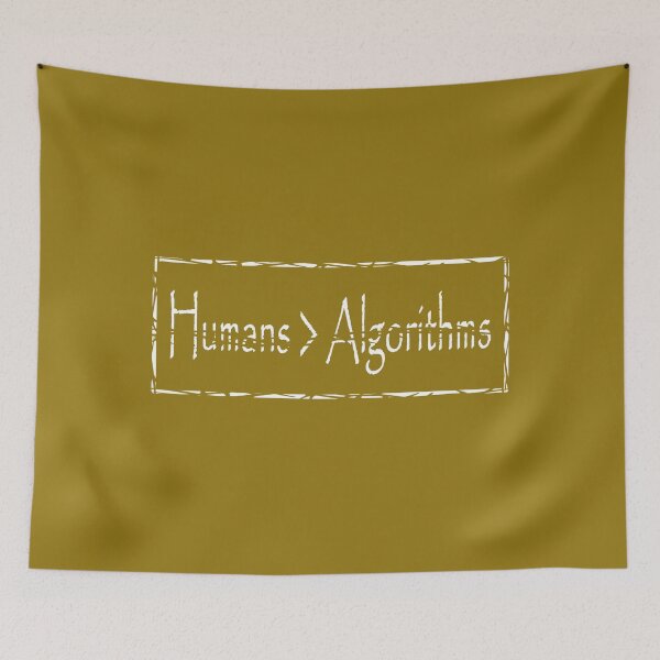 Item preview, Humans Greater Than Algorithm – Faith in Humanity Christian perspective Minimalist Typographic Design | White designed and sold by ZechJohnRB.
