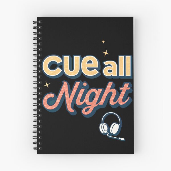 Item preview, Cue All Night – Retro Stage Manager Typography Design with Headset & Lights designed and sold by VividOrganica.