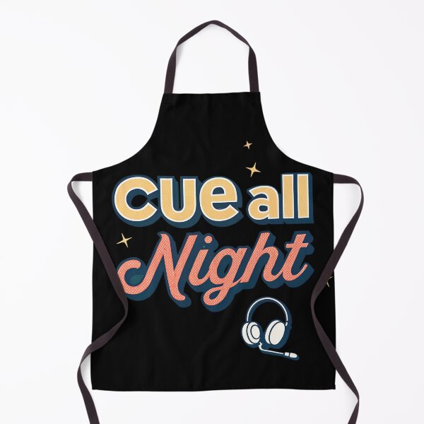 Item preview, Cue All Night – Retro Stage Manager Typography Design with Headset & Lights designed and sold by VividOrganica.