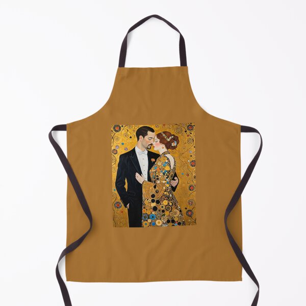 Item preview, Lovers romantic in style of gustav Klimt, yellow gold swirl designed and sold by cheekylorns.
