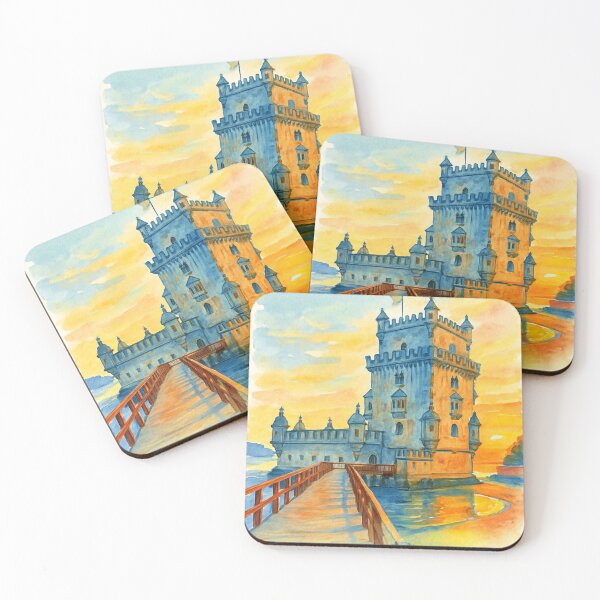 Item preview, Torre de Belém at Sunset – Lisbon Landmark Poster designed and sold by LalaMyArt.