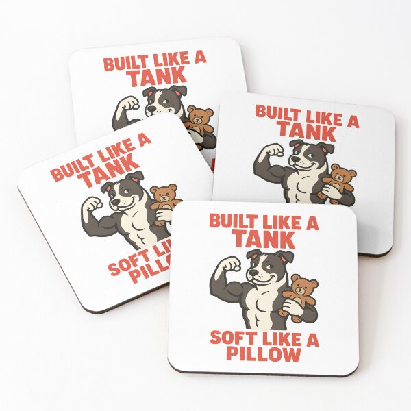 Item preview, Built Like a Tank Soft Like a Pillow - Funny Staffy Dog Design designed and sold by BestFriendTees.