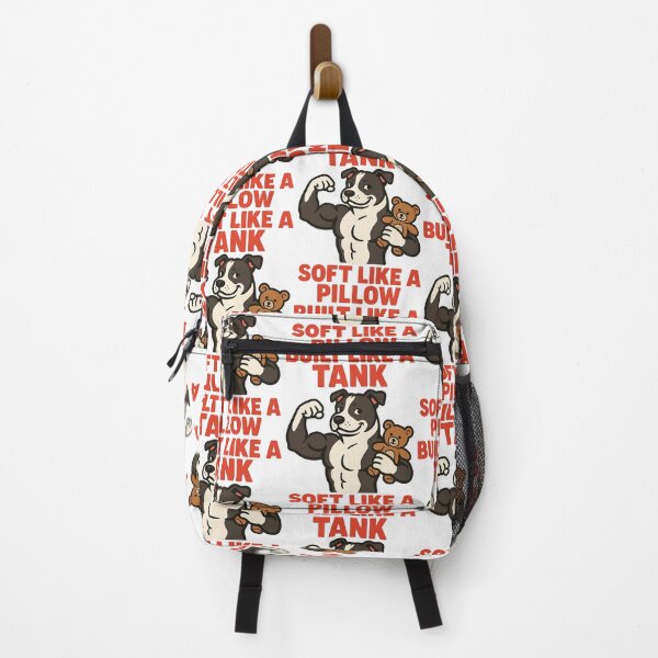 Item preview, Built Like a Tank Soft Like a Pillow - Funny Staffy Dog Design designed and sold by BestFriendTees.