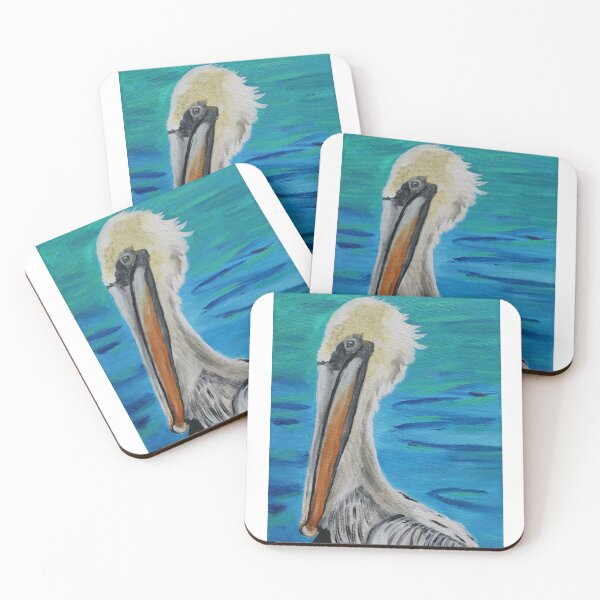 Item preview, "Bill the Pelican" Acrylic painting by Kristin Logan designed and sold by Blue Water Ocean Art.