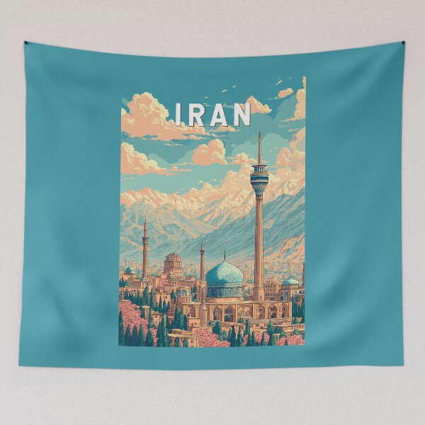 Item preview, Iran Illustration Travel Art Vintage designed and sold by KrisSidDesigns.