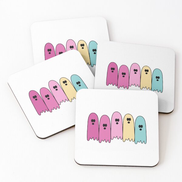 Item preview, Vibrant Ghosts - Cute Pastel Halloween Spirits in Pink Yellow Blue designed and sold by EpicCreation.