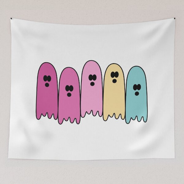 Item preview, Vibrant Ghosts - Cute Pastel Halloween Spirits in Pink Yellow Blue designed and sold by EpicCreation.