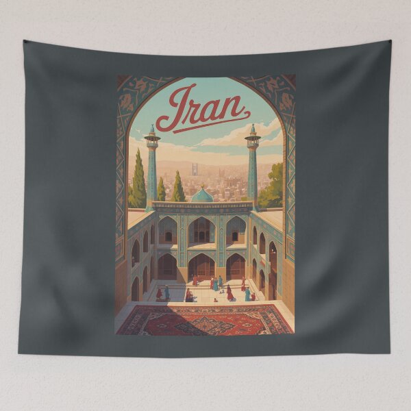 Item preview, Iran Illustration Travel Art Vintage designed and sold by KrisSidDesigns.