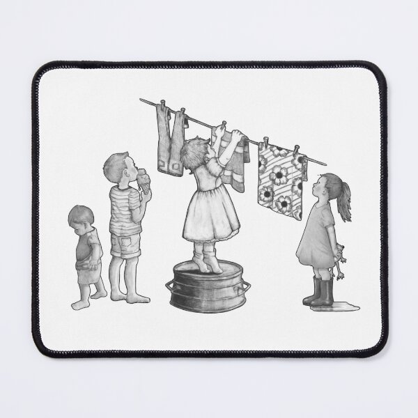 Item preview, Kids in Summer Hanging Up Laundry, Clothesline, Ice Cream, CHILDHOOD designed and sold by JoyfulWhimsy.