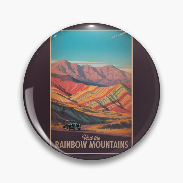 Item preview, Iran Rainbow Mountains Illustration Travel Art Vintage designed and sold by KrisSidDesigns.