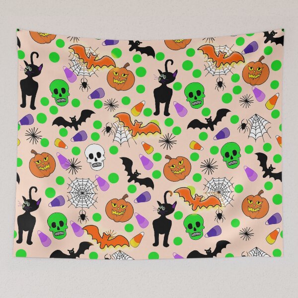 Item preview, Green Dots Halloween Seamless Repeat designed and sold by Sharon Schwalbe.