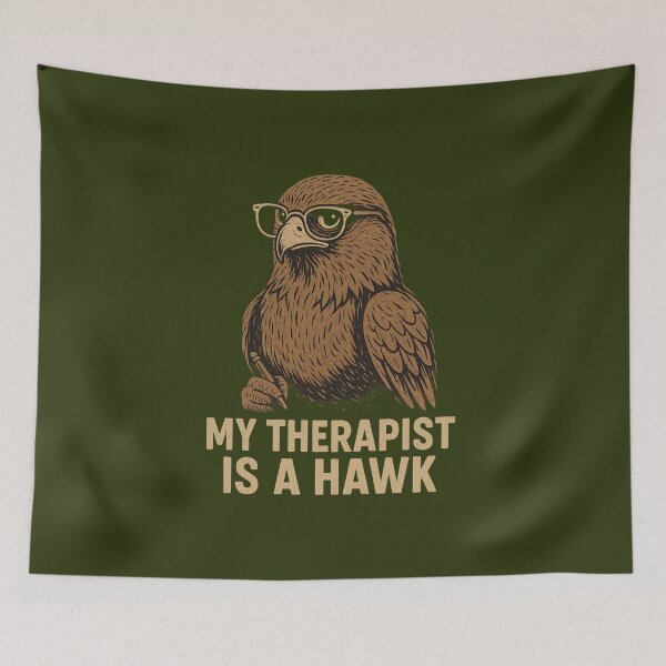 Item preview, Falconry Funny Design – My Therapist Is a Hawk designed and sold by Meandmyshop.