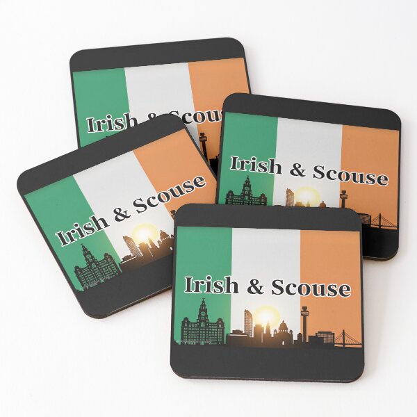 Item preview, liverpool skyline with an irish flag background designed and sold by leeshauni.