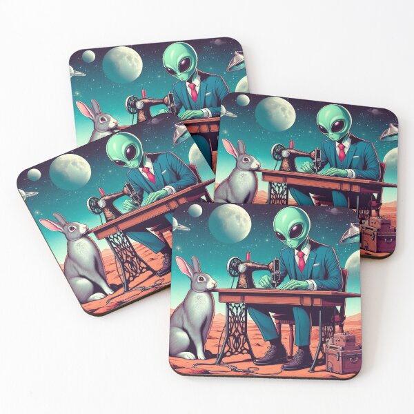 Item preview, Alien and cute bunny  designed and sold by Dogandesighn.