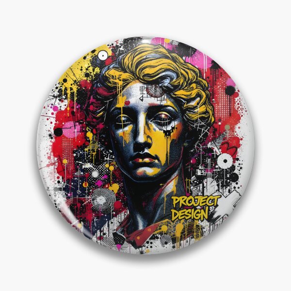 Artikelvorschau, Neoklassische Graffiti-Büste. Kühner urbaner Streetstyle mit Popkultur-Vibes entworfen und verkauft von Project X Design.