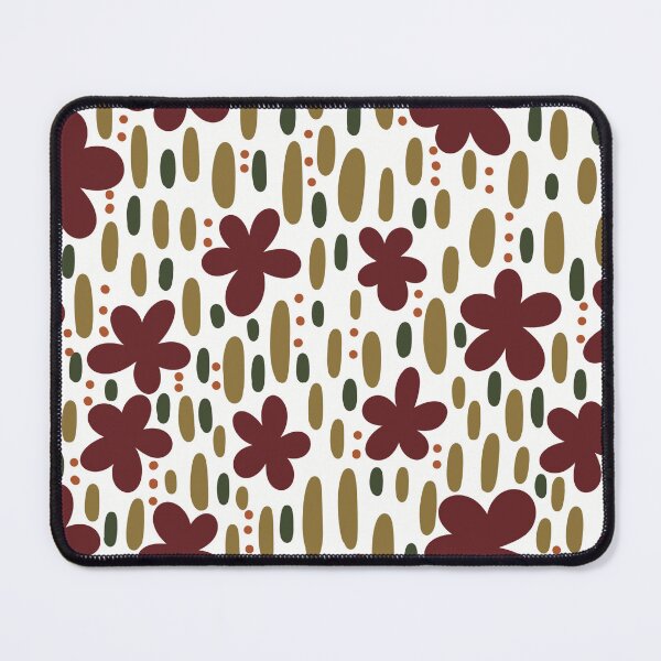 Item preview, Fabric in Cranberry Solid Color Flowers with Green Stems -Autumn Botanical Pattern designed and sold by Christina Anderson.