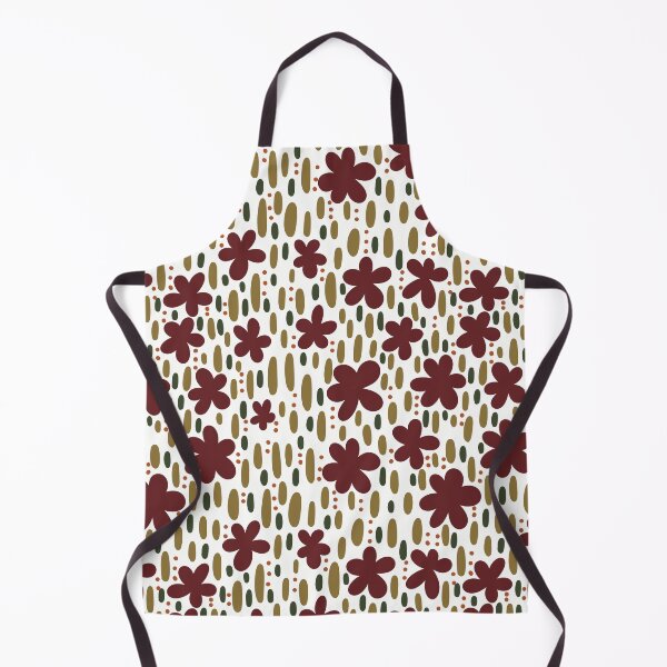 Item preview, Fabric in Cranberry Solid Color Flowers with Green Stems -Autumn Botanical Pattern designed and sold by Christina Anderson.