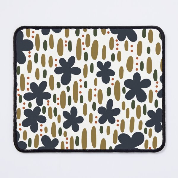 Item preview, Fabric in Navy Blue Solid Color Flowers with Green Stems -Autumn Botanical Pattern designed and sold by Christina Anderson.