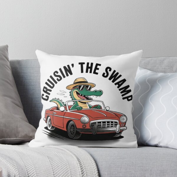 Item preview, Cruisin’ The Swamp Retro Alligator in Convertible Car designed and sold by OhSoCute,Lily.