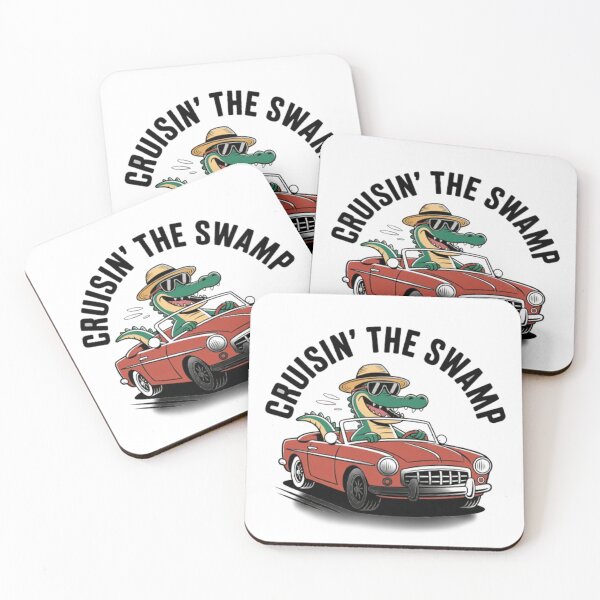 Item preview, Cruisin’ The Swamp Retro Alligator in Convertible Car designed and sold by OhSoCute,Lily.