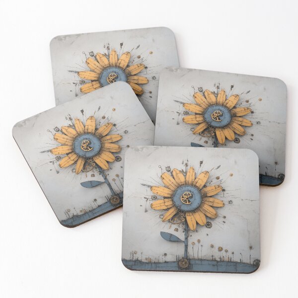 Item preview, Steampunk Sunflower Wall Clock designed and sold by Dusk Atelier.