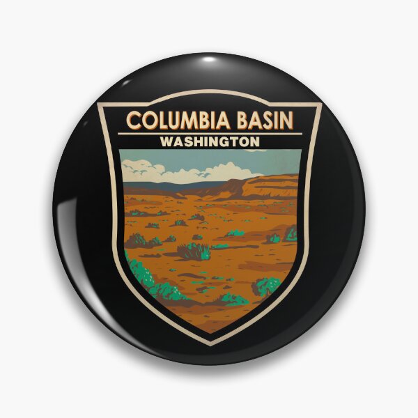 Item preview, Columbia Basin Desert Washington Travel Art Badge designed and sold by KrisSidDesigns.