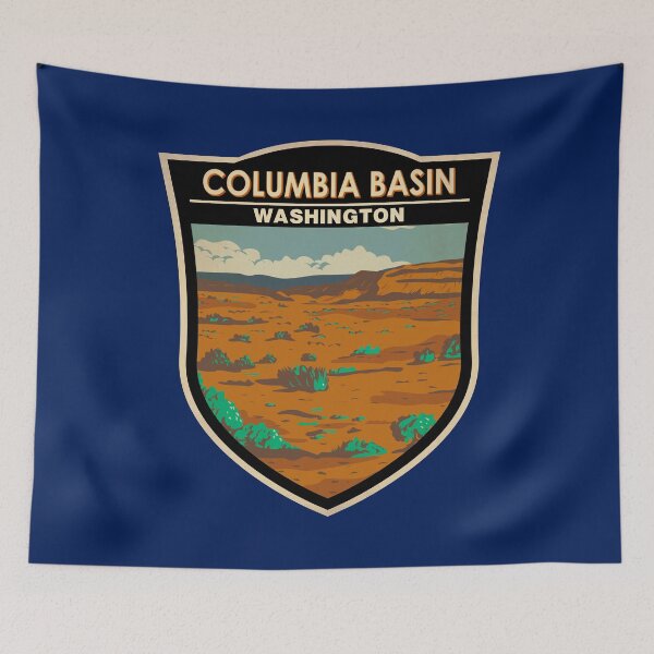 Item preview, Columbia Basin Desert Washington Travel Art Badge designed and sold by KrisSidDesigns.