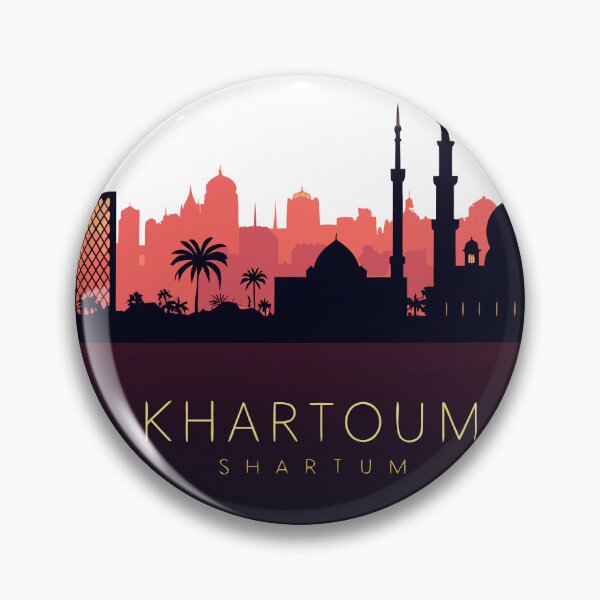 Item preview, Minimalist Khartoum Skyline Silhouette over Sunset Gradient – Modern Cityscape Art designed and sold by VividOrganica.
