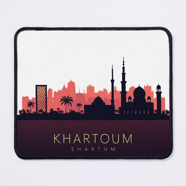 Item preview, Minimalist Khartoum Skyline Silhouette over Sunset Gradient – Modern Cityscape Art designed and sold by VividOrganica.