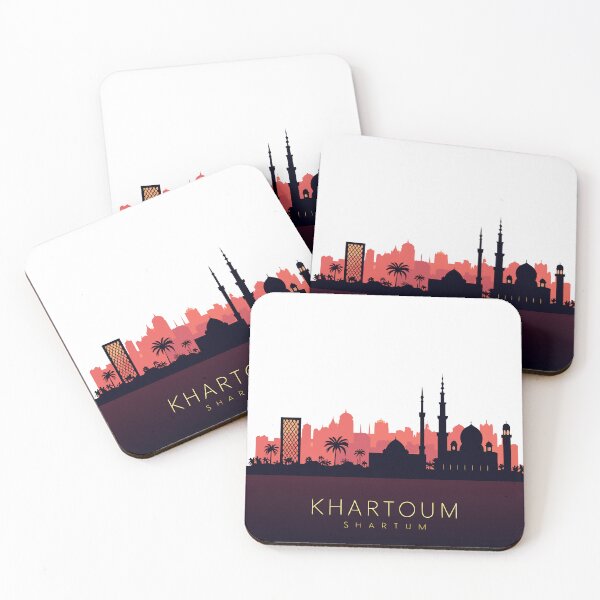Item preview, Minimalist Khartoum Skyline Silhouette over Sunset Gradient – Modern Cityscape Art designed and sold by VividOrganica.
