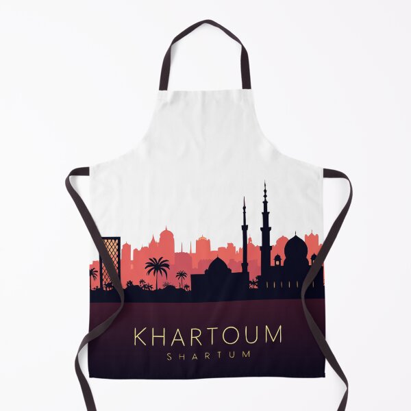 Item preview, Minimalist Khartoum Skyline Silhouette over Sunset Gradient – Modern Cityscape Art designed and sold by VividOrganica.